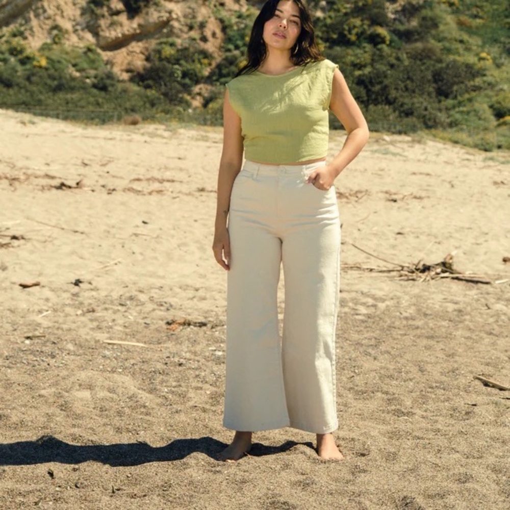 Whimsy & Row Flora Pant in Natural Wide Leg - Picture 5 of 10